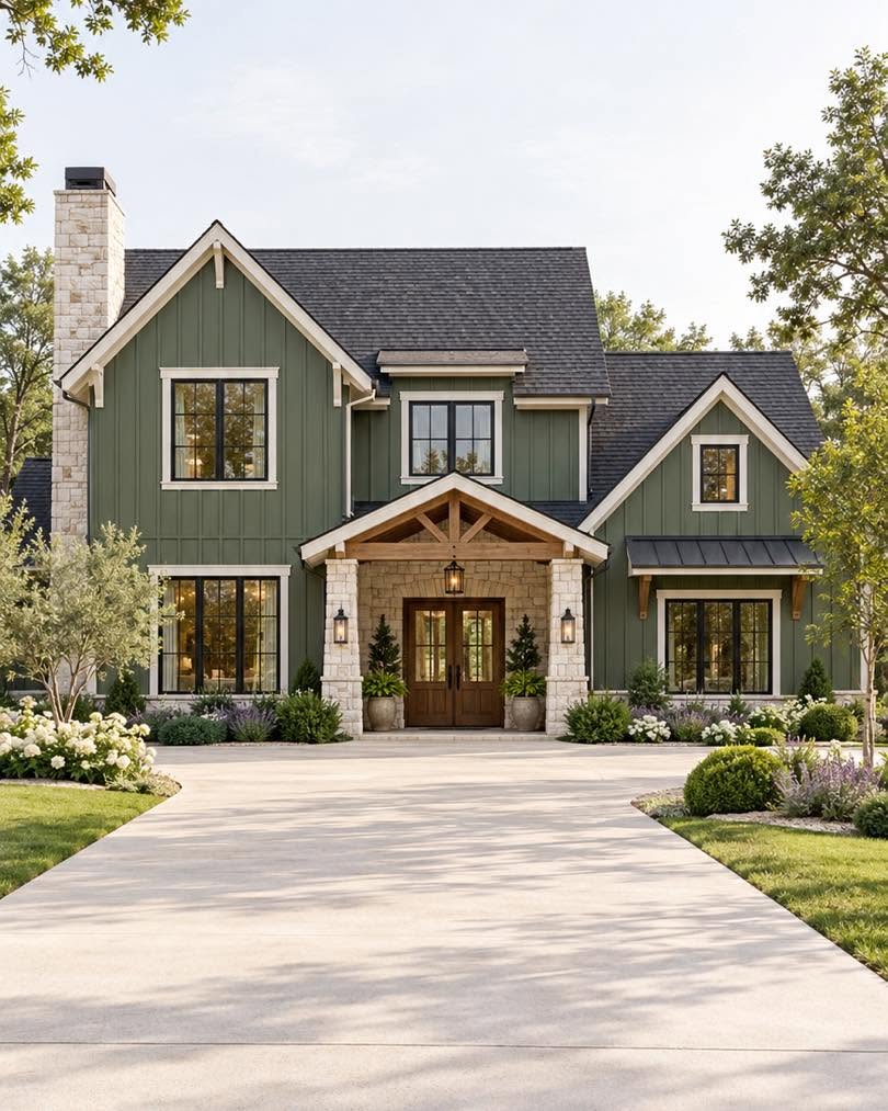 Deep green exterior