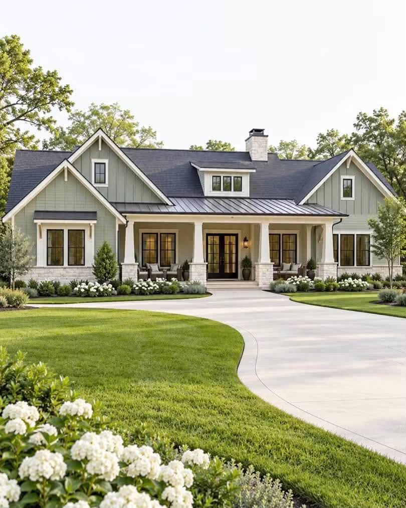 Single-story modern farmhouse
