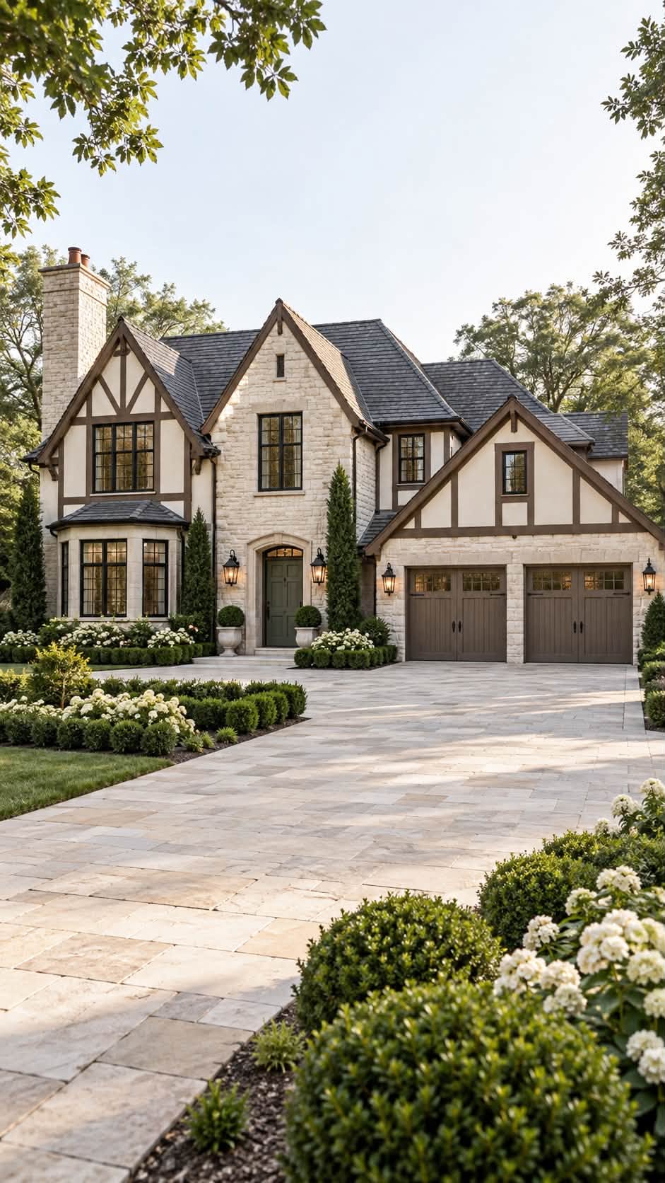 Tudor home with stone and timber